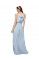 Sleeveless High Neck Soft Chiffon Royal Blue A-Line Long Bridesmaid Dress Leicester