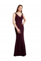 Sleeveless V-Neck Soft Chiffon Burgundy Gold Long Bridesmaid Dress Leicester