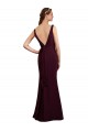 Sleeveless V-Neck Soft Chiffon Burgundy Gold Long Bridesmaid Dress Leicester