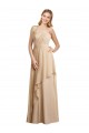 Sleeveless Sweetheart Soft Chiffon Champagne Long Bridesmaid Dress Leicester