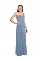 Sleeveless Sweetheart Chiffon Dusty Blue Long Formal Dress / Bridesmaid Dress Leicester