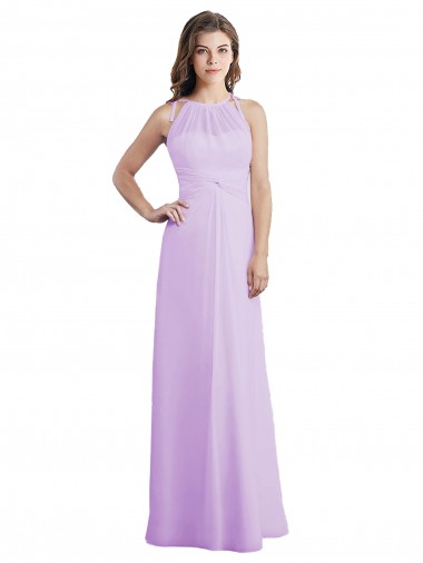 Sleeveless Sweetheart Soft Chiffon Lilac Long Bridesmaid Dress / Formal Dress Leicester