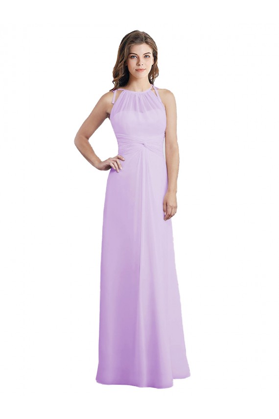 Sleeveless Sweetheart Soft Chiffon Lilac Long Bridesmaid Dress / Formal Dress Leicester