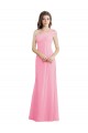 Sleeveless One Shoulder Chiffon Barely Pink Long Bridesmaid Dress Leicester