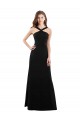 Sleeveless Halter Neck Soft Chiffon Black A-Line Long Bridesmaid Dress Leicester