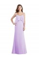 Sleeveless Scoop Neck Chiffon Lilac Long Bridesmaid Dress / Evening Dress Leicester