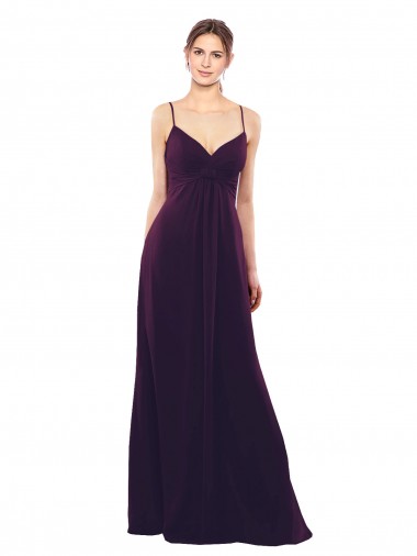 Sleeveless Sweetheart Soft Chiffon Grape Long Formal Dress / Bridesmaid Dress Leicester