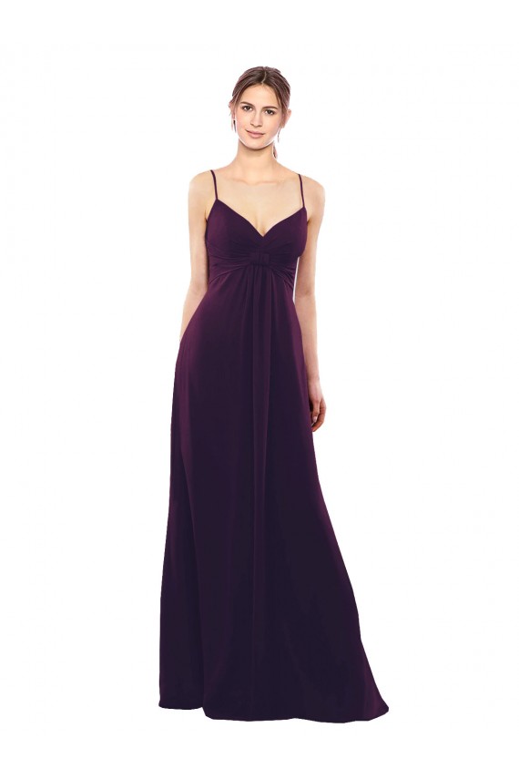 Sleeveless Sweetheart Soft Chiffon Grape Long Formal Dress / Bridesmaid Dress Leicester