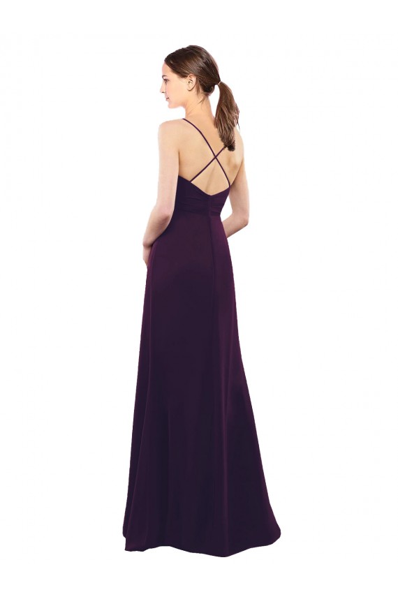Sleeveless Sweetheart Soft Chiffon Grape Long Formal Dress / Bridesmaid Dress Leicester