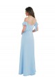Cold Shoulder Sweetheart Soft Chiffon Light Sky Blue Long Bridesmaid Dress Leicester