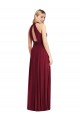 Sleeveless High Neck Soft Chiffon Burgundy Long Semi Formal Evening Dress / Bridesmaid Dress Leicester