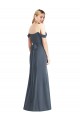 Sleeveless Off the Shoulder Soft Chiffon Silver Stone Long Bridesmaid Dress Leicester