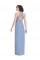 Sleeveless V-Neck Soft Chiffon Dusty Blue Long Formal Evening Gown / Bridesmaid Dress Leicester