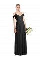 Cold Shoulder Spaghetti Straps Soft Chiffon Black Long Semi Formal Evening Dress / Bridesmaid Dress Leicester