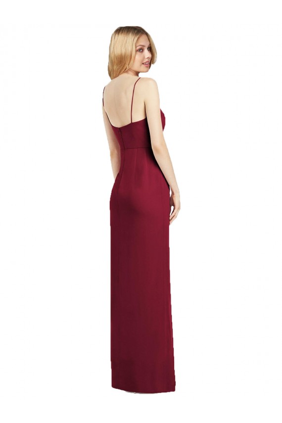 Sleeveless V-Neck Soft Chiffon Coral Long Formal Dress / Bridesmaid Dress Leicester