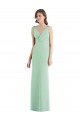 Sleeveless V-Neck Chiffon Mint Green Long Bridesmaid Dress / Evening Dress Leicester
