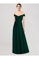 Sleeveless V-Neck Soft Chiffon Ever Green Long Formal Dress / Bridesmaid Dress Leicester