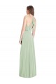 Cold Shoulder V-Neck Soft Chiffon Sage Long Semi Formal Evening Dress / Bridesmaid Dress Leicester