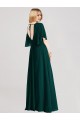 Flutter Sleeves Round Neck Soft Chiffon Ever Green Long Bridesmaid Dress Leicester