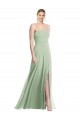 Sleeveless Square Neck Soft Chiffon Sage Long Formal Evening Gown / Bridesmaid Dress Leicester