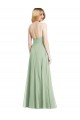 Sleeveless Square Neck Soft Chiffon Sage Long Formal Evening Gown / Bridesmaid Dress Leicester