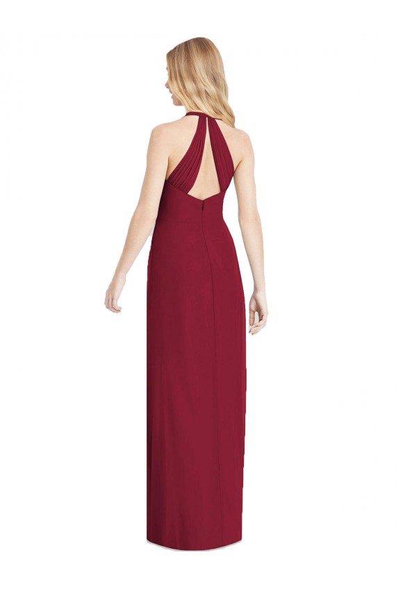 Sleeveless V-Neck Soft Chiffon Desert Rose Long Formal Evening Gown / Bridesmaid Dress Leicester