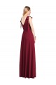 Sleeveless V-Neck Soft Chiffon Coral Trumpet Long Bridesmaid Dress Leicester