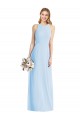 Sleeveless Halter Neck Soft Chiffon Light Sky Blue Long Semi Formal Evening Dress / Bridesmaid Dress Leicester