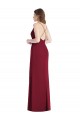 Sleeveless V-Neck Soft Chiffon Hunter Long Bridesmaid Dress Leicester