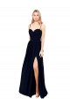 Sleeveless Sweetheart Soft Chiffon Dark Navy Long Formal Evening Gown / Bridesmaid Dress Leicester