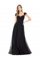 Cap Sleeves Sweetheart Soft Chiffon Black Long Bridesmaid Dress Leicester