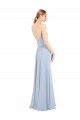Sleeveless Square Neck Soft Chiffon Light Sky Blue Long Bridesmaid Dress Leicester