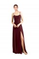 Sleeveless Scoop Neck Chiffon Burgundy Gold Long Bridesmaid Dress / Evening Dress Leicester