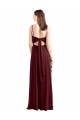 Sleeveless Scoop Neck Chiffon Burgundy Gold Long Bridesmaid Dress / Evening Dress Leicester