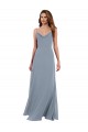 Sleeveless Cowl Neck Soft Chiffon Dusty Blue Long Formal Dress / Bridesmaid Dress Leicester