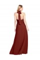 Sleeveless High Neck Soft Chiffon Burgundy A-Line Long Prom Dress / Bridesmaid Dress Leicester