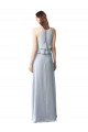 Sleeveless Halter Neck Soft Chiffon Light Sky Blue Long Bridesmaid Dresses Leicester