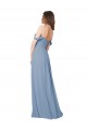 Sleeveless Sweetheart Chiffon Dusty Blue Long Wedding Party Dress Leicester