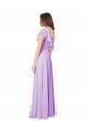 Sleeveless One Shoulder Soft Chiffon Lilac Long Bridesmaid Dress Leicester