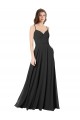 Sleeveless Sweetheart Chiffon Black A-Line Long Formal Dress / Bridesmaid Dress Leicester