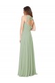 Sleeveless Sweetheart Soft Chiffon Smoke Green Long Formal Dress / Bridesmaid Dress Leicester