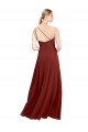 Sleeveless One Shoulder Soft Chiffon Burgundy Long Formal Dress / Bridesmaid Dress Leicester
