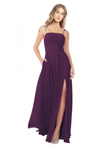Sleeveless Strapless Soft Chiffon Grape Long Bridesmaid Dress Leicester