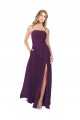 Sleeveless Strapless Soft Chiffon Grape Long Bridesmaid Dress Leicester