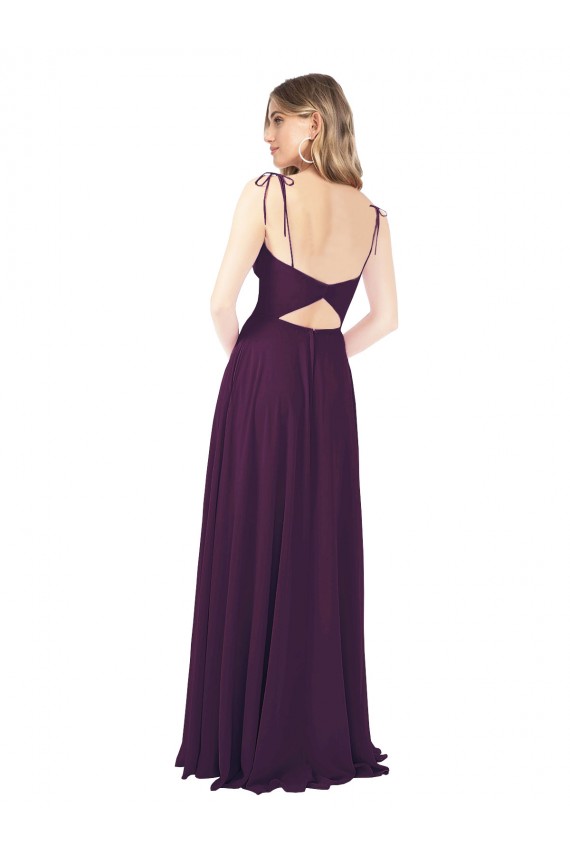 Sleeveless Strapless Soft Chiffon Grape Long Bridesmaid Dress Leicester