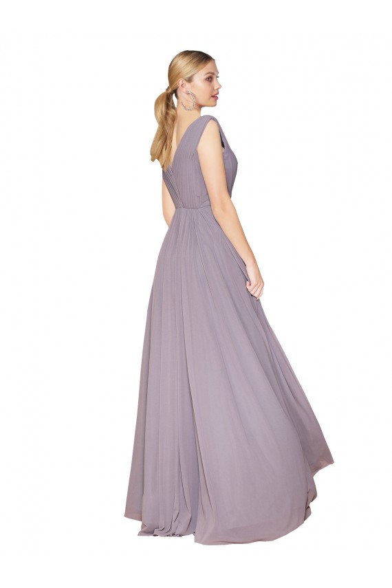 Sleeveless High Neck Soft Chiffon Dusty Rose Long Formal Evening Gown / Prom Dress / Bridesmaid Dress Leicester