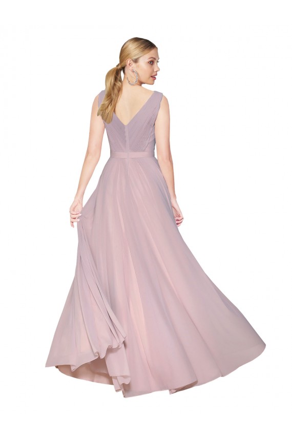 Sleeveless High Neck Soft Chiffon Primrose Long Formal Evening Gown / Prom Dress / Bridesmaid Dress Leicester