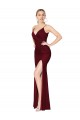 Sleeveless High Neck Soft Chiffon Burgundy Mermaid Long Formal Evening Gown / Prom Dress / Bridesmaid Dress Leicester