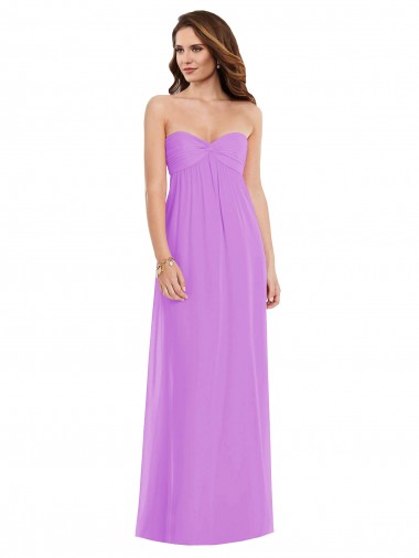 Sleeveless Sweetheart Soft Chiffon Violet Long Semi Formal Evening Dress / Bridesmaid Dress Leicester