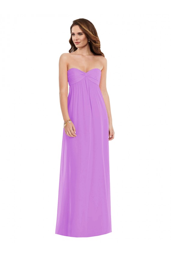 Sleeveless Sweetheart Soft Chiffon Violet Long Semi Formal Evening Dress / Bridesmaid Dress Leicester